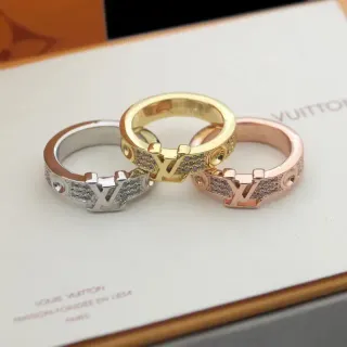 Louis Vuitton Monogram Ring Silver Gold Rose Gold Tone Rings