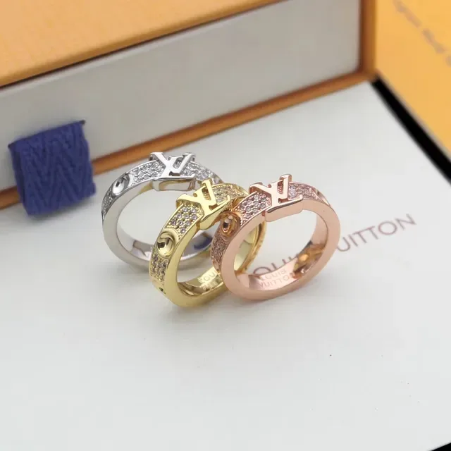Louis Vuitton Monogram Anillo plata dorado oro rosa 9