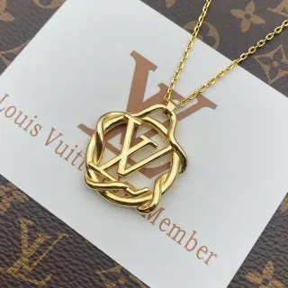 Louis Vuitton Monogram Rope Pendant Gold Necklace