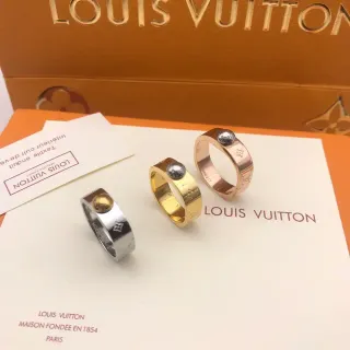 Louis Vuitton Monogram Sphere Gold Silver Band Spherical Cabochon Centerpiece Ring
