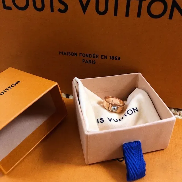 Louis Vuitton Monogram Sphere Gold Silver Band Spherical Cabochon Centerpiece Ring 4