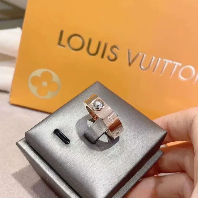 Louis Vuitton Monogram Sphere Gold Silver Band Spherical Cabochon Centerpiece Ring 5