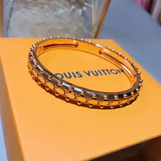 Louis Vuitton Monogram Stud Gold-Tone Studded Bangle Bracelet