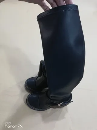 Louis Vuitton Monogram Trim Buckle Strap Knee Boots 4