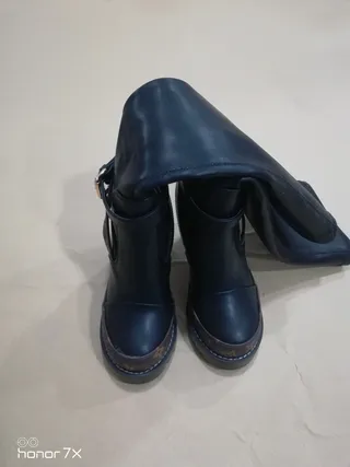 Louis Vuitton Monogram Trim Buckle Strap Knee Boots 6