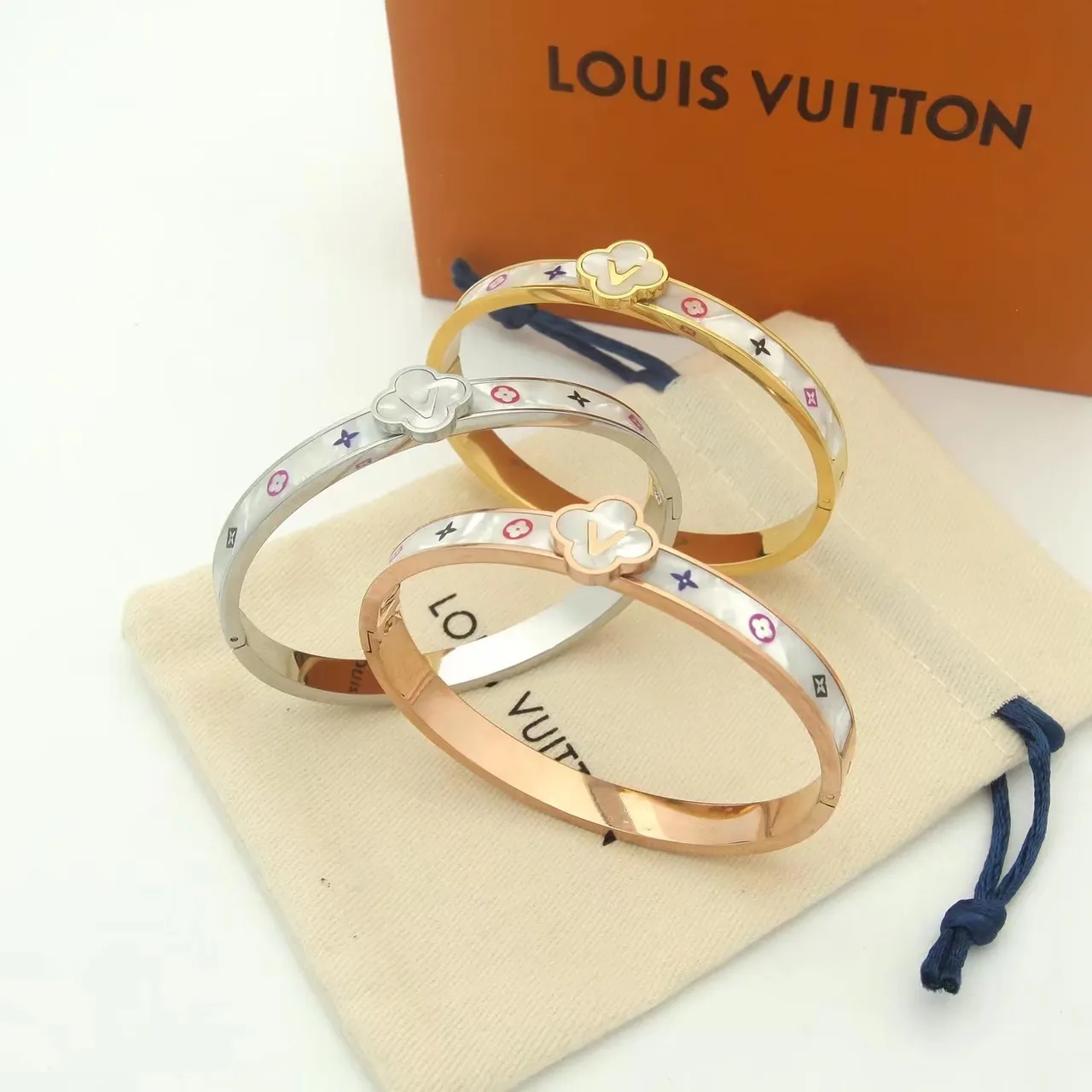 Louis Vuitton Monogram World Tour Multicolor Enamel Mother-of-Pearl Bracelet 2