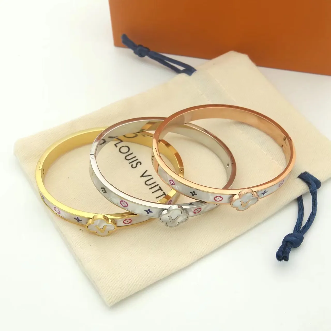 Louis Vuitton Monogram World Tour Multicolor Enamel Mother-of-Pearl Bracelet 4