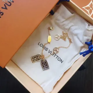 Pulsera Louis Vuitton Multi-Charm Cadena Dorada Marrón