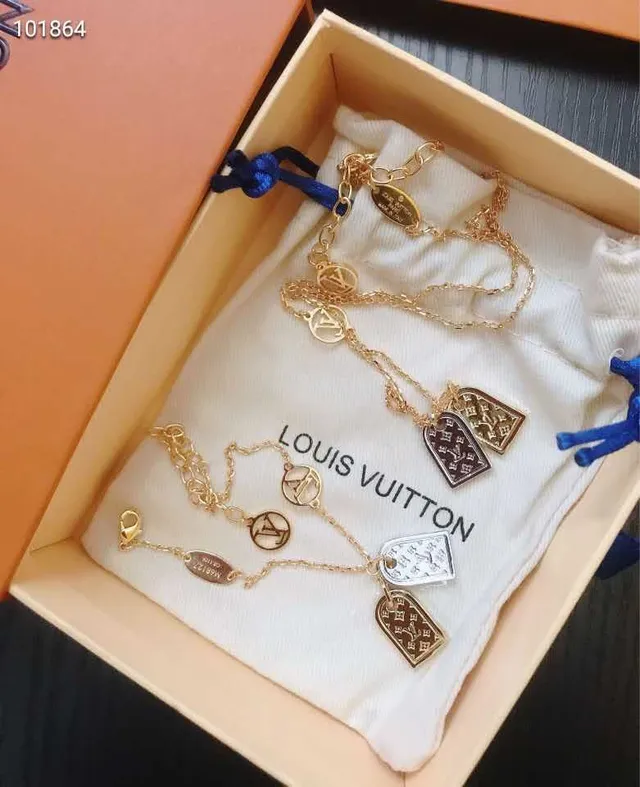Louis Vuitton Multi-Charm Bracelet Gold Brown Chain Bracelet 5