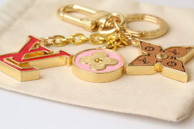 Louis Vuitton Multi-Charm Keychain Gold Red Metal Enamel Charms Handbag 2