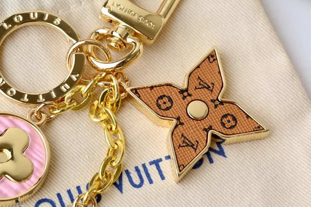 Louis Vuitton Multi-Charm Keychain Gold Red Metal Enamel Charms Handbag 4