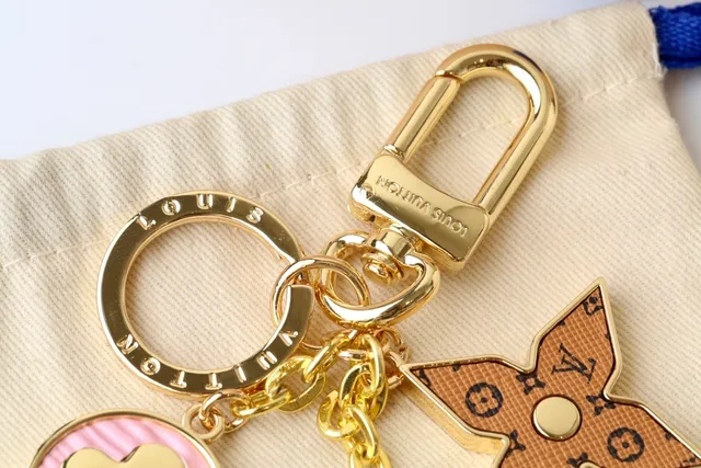 Louis Vuitton Multi-Charm Keychain Gold Red Metal Enamel Charms Handbag 7