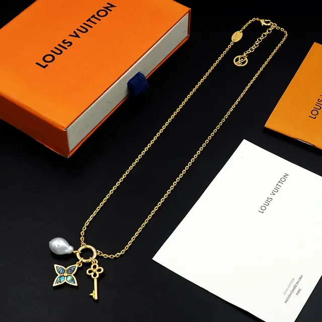 Louis Vuitton Multi-Charm Layered Gold-Tone Necklace 8