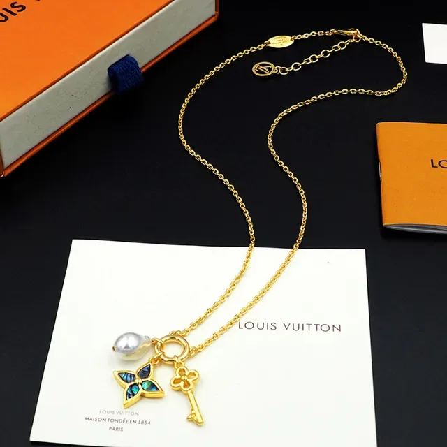 Louis Vuitton Multi-Charm Layered Gold-Tone Necklace 11