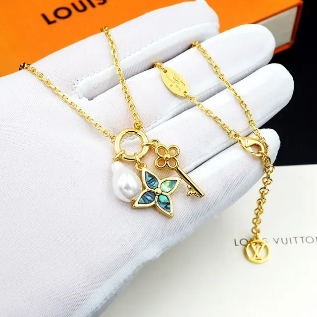 Louis Vuitton Multi-Charm Layered Gold-Tone Necklace 12