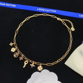 Louis Vuitton Multi-Charm Paperclip Link Necklace