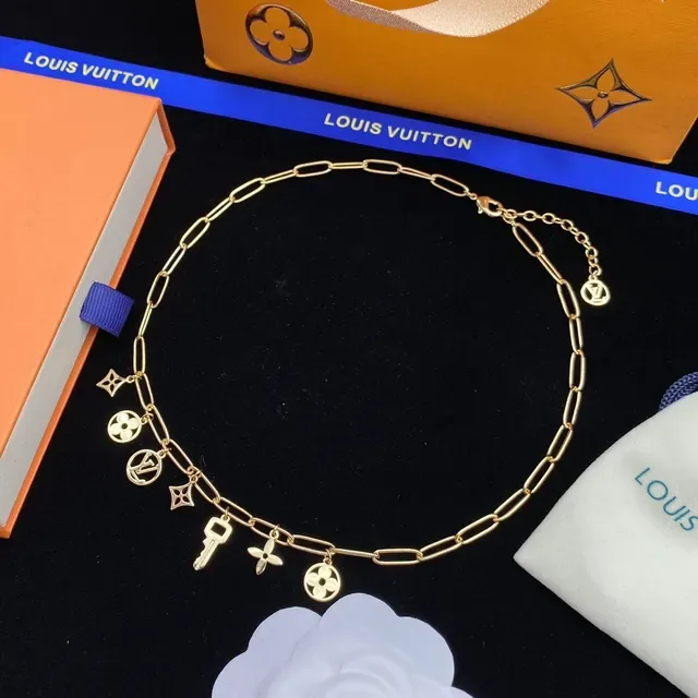 Louis Vuitton Multi-Charm Paperclip Link Necklace 3