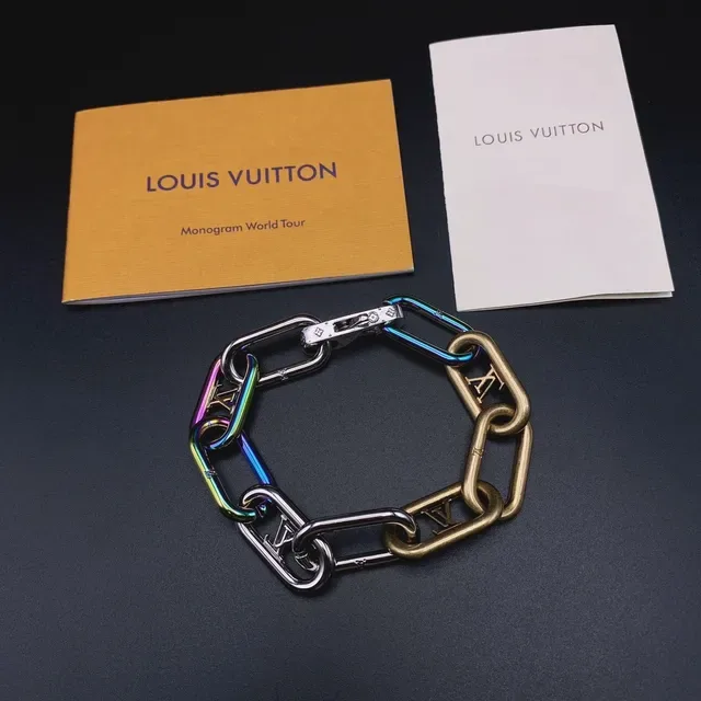 Louis Vuitton Multicolor Iridescent Monogram Chain Bracelet 1