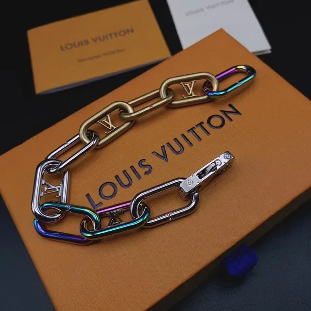 Louis Vuitton Multicolor Iridescent Monogram Chain Bracelet 4