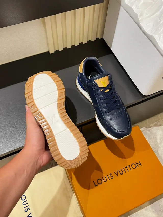 Louis Vuitton أحذية رياضية أسلوب حياة جلد Navy Beige Panelled Low-Top 3