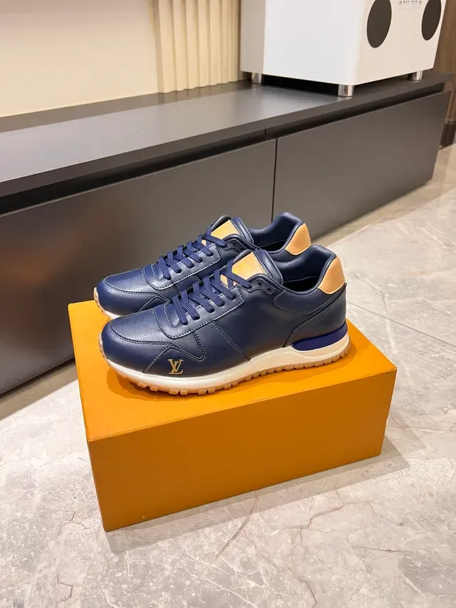Louis Vuitton أحذية رياضية أسلوب حياة جلد Navy Beige Panelled Low-Top 4