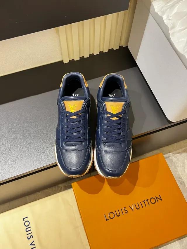 Louis Vuitton أحذية رياضية أسلوب حياة جلد Navy Beige Panelled Low-Top 5