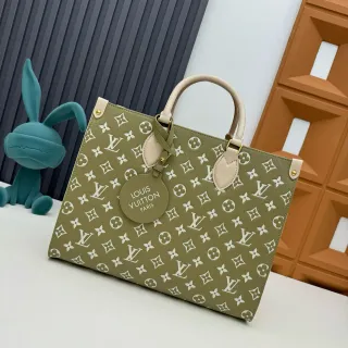 Louis Vuitton OnTheGo Tote Olive Green Monogram Top-Handle Tote Bag