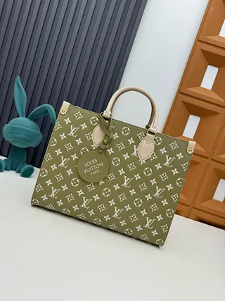 Louis Vuitton OnTheGo Tote Vert Olive monogramme à anse supérieure Sac Tote 2
