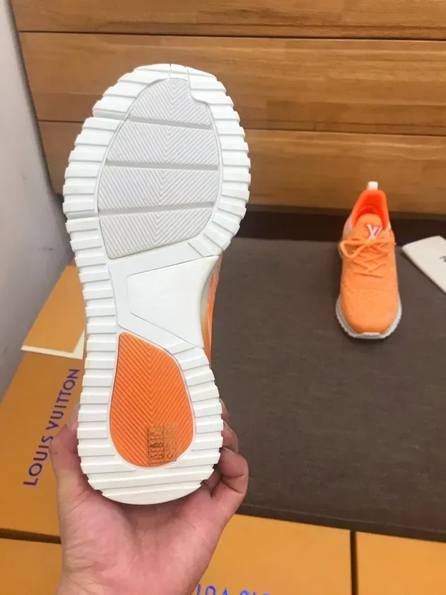 Louis Vuitton Orange White Knit Upper Sculpted Midsole Lifestyle Sneakers 4