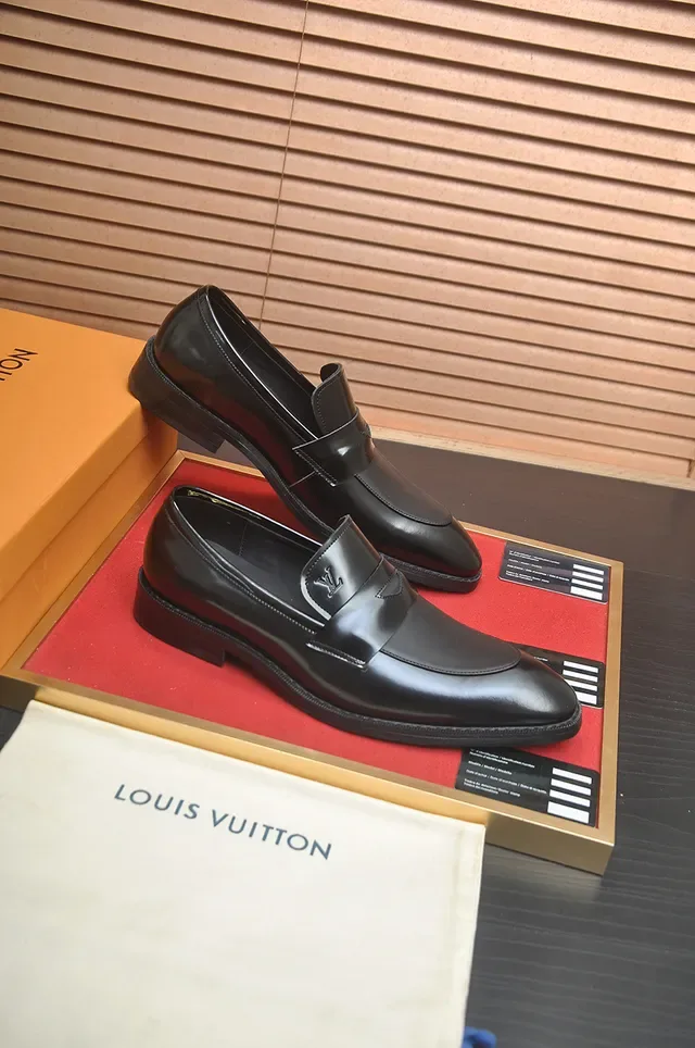 Louis Vuitton Penny Loafer Black Patent Leather Moc-Toe Loafers 4