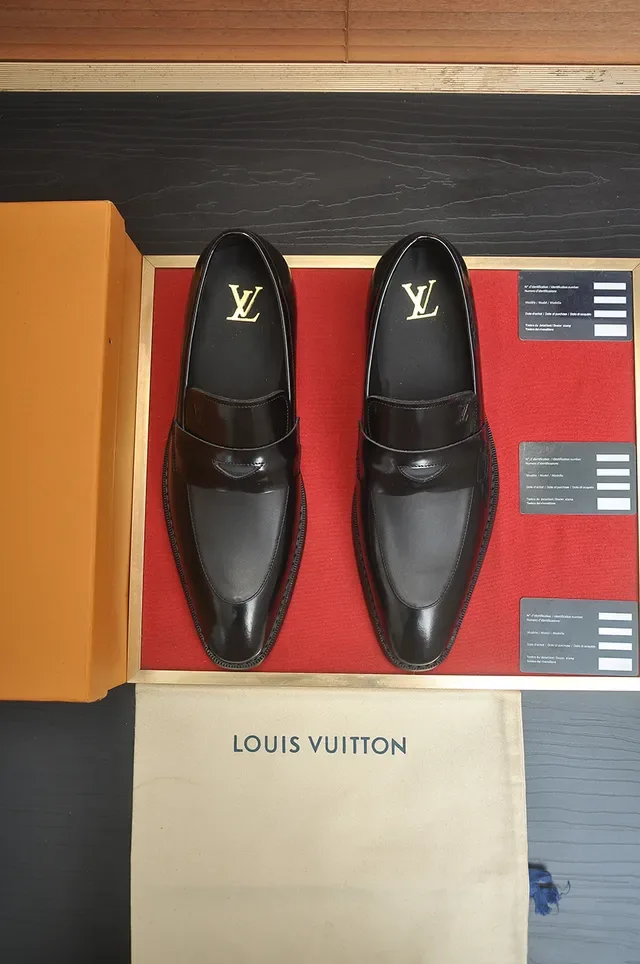 Louis Vuitton Penny Loafer Black Patent Leather Moc-Toe Loafers 5