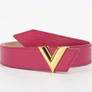 Louis Vuitton Pink Gold Epi-Textured V-Shaped Buckle Leather Belt