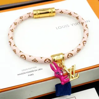 Louis Vuitton Pulsera de Cordón con Hardware Monogramado en Oro Rosa