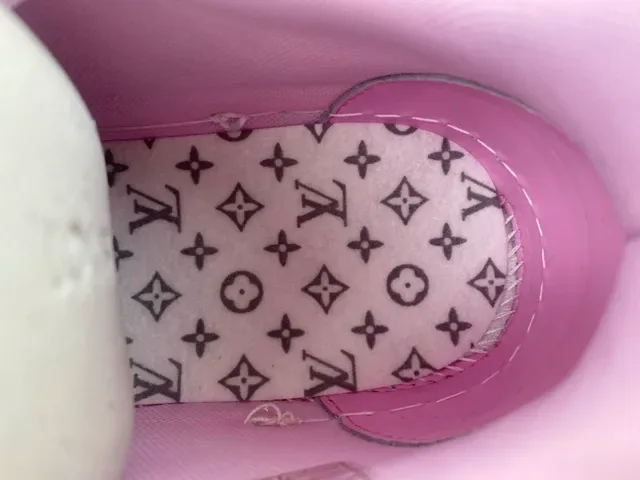Louis Vuitton وردي أبيض كعب سميك متعدد الطبقات علوى شبكي مثقوب أسلوب حياة رياضي 8