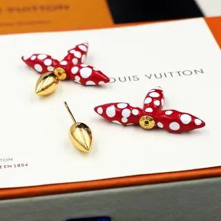 Louis Vuitton Polka-Dot Enamel and Gold-Tone Earrings
