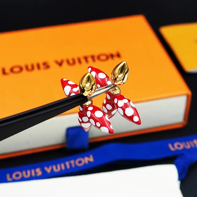 Louis Vuitton Polka-Dot Enamel and Gold-Tone Earrings 2