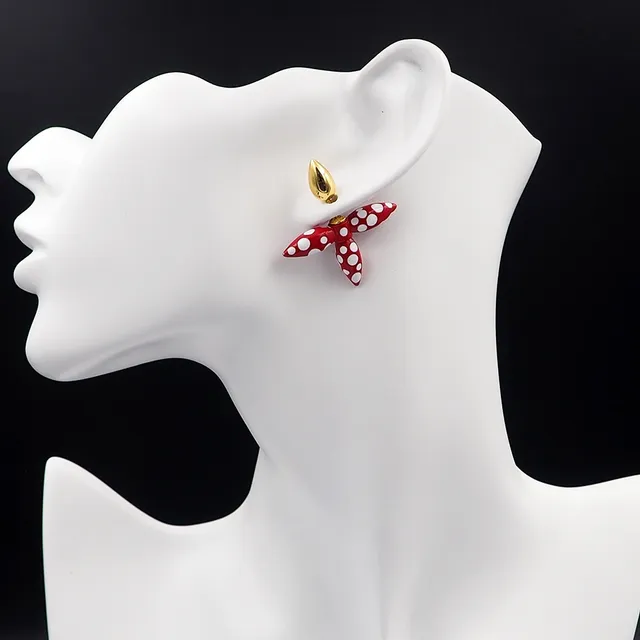 Louis Vuitton Polka-Dot Enamel and Gold-Tone Earrings 5