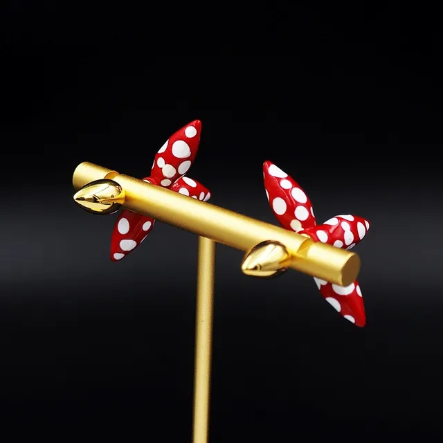 Louis Vuitton Polka-Dot Enamel and Gold-Tone Earrings 6