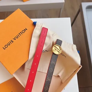 Louis Vuitton Reversible Monogram Canvas and Red Leather Belt