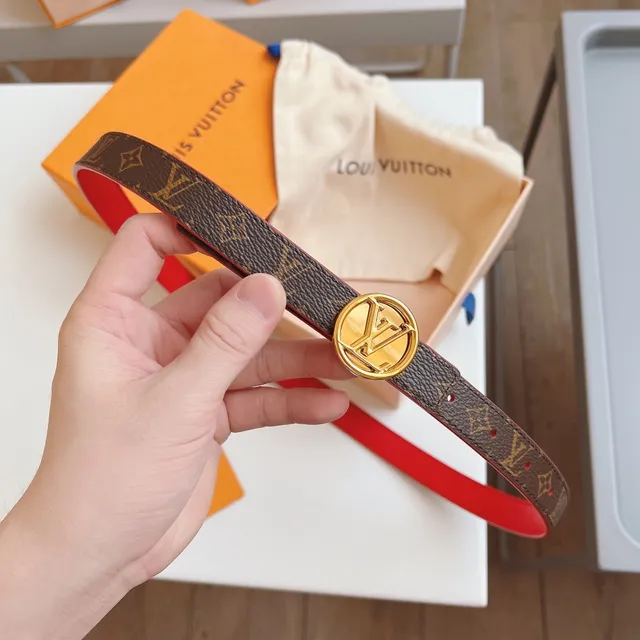 Louis Vuitton Reversible Monogram Canvas and Red Leather Belt 8