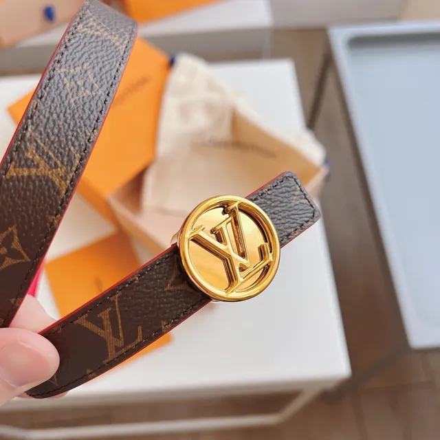 Louis Vuitton Reversible Monogram Canvas and Red Leather Belt 9