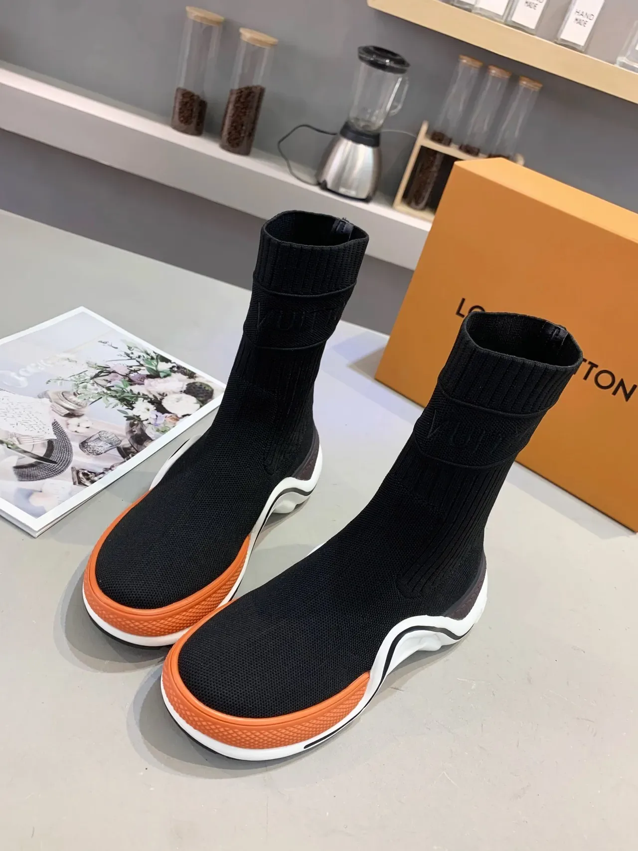 Louis Vuitton Run Away Black Orange White Lifestyle Sneakers 5