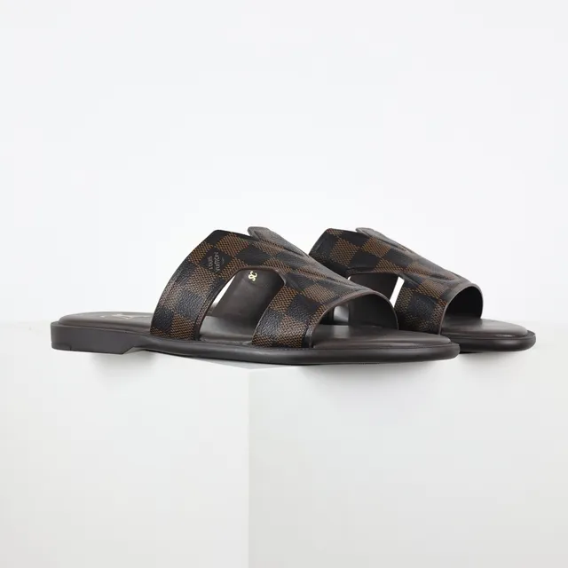 Louis Vuitton Run Away Marrom Monogram Canvas dupla tira sandálias casuais 3