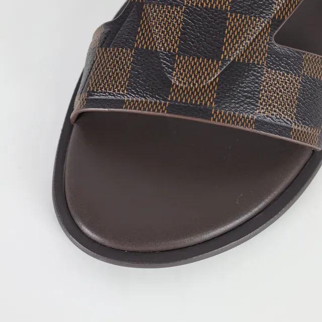 Louis Vuitton Run Away Marrom Monogram Canvas dupla tira sandálias casuais 5