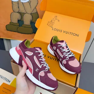 Louis Vuitton Run Away বার্গান্ডি গোলাপি সবুজ চাংকি স্নিকার