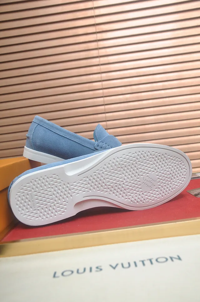 Louis Vuitton Run Away Light Blue Suede Loafers 3