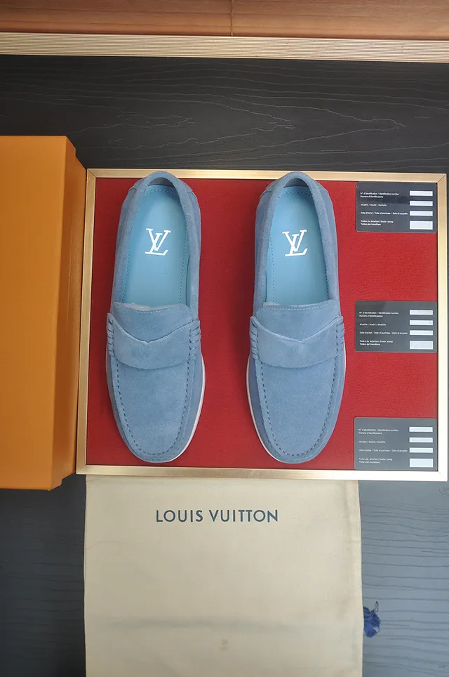 Louis Vuitton Run Away Light Blue Suede Loafers 5