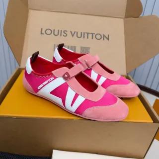 Louis Vuitton Run Away Pink and White Mary Jane Shoes