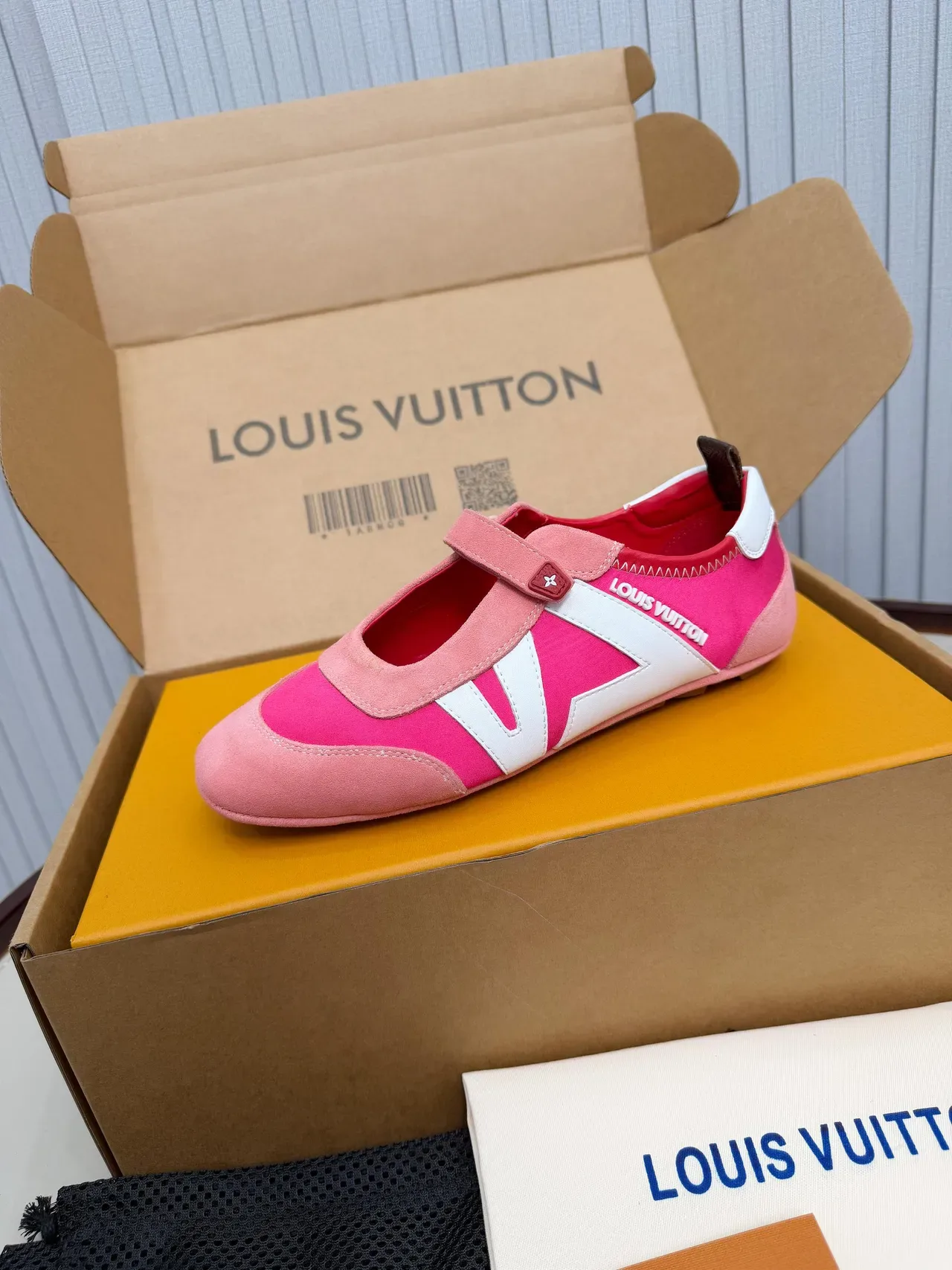 Louis Vuitton Run Away Pink and White Mary Jane Shoes 5