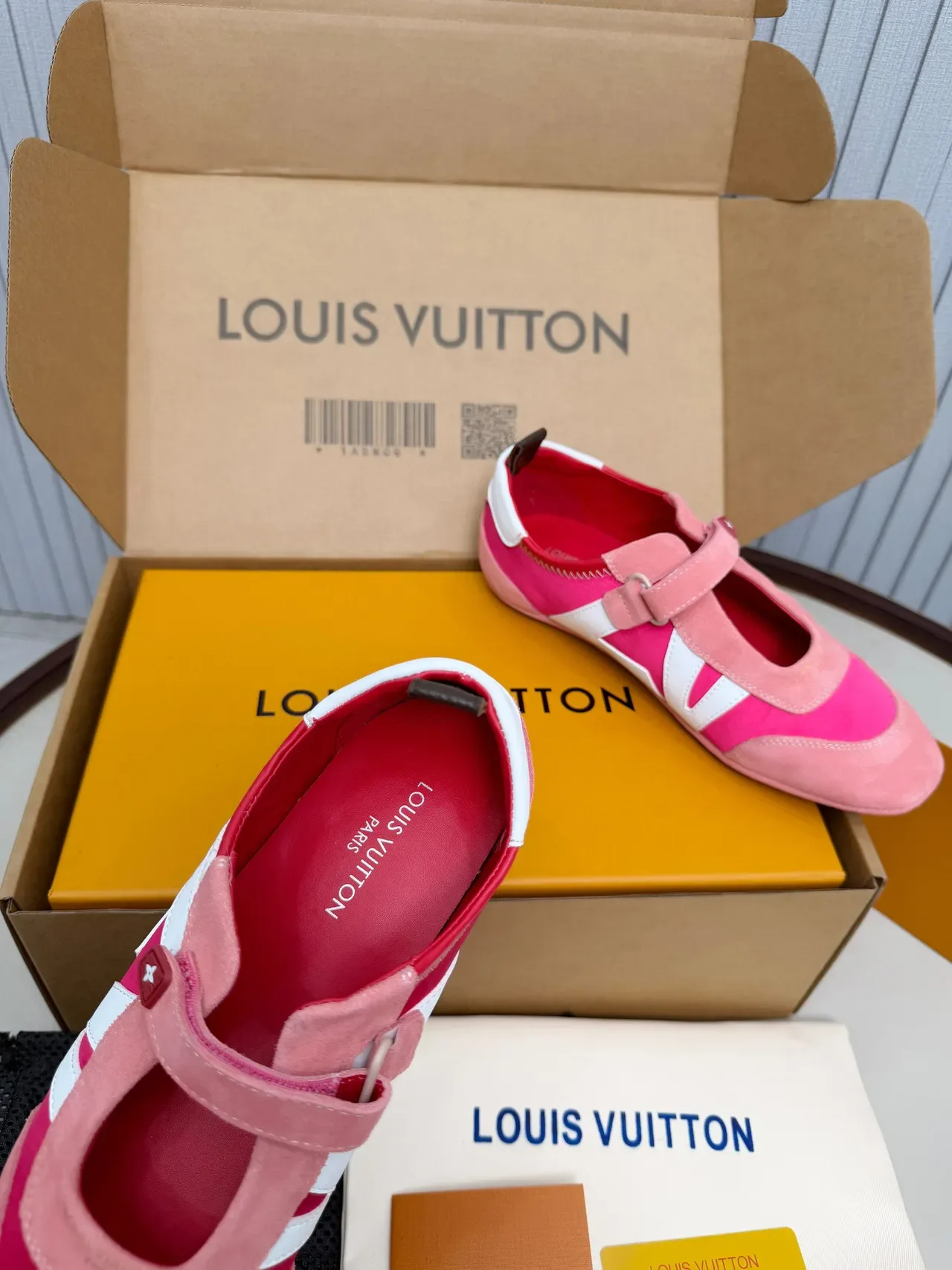 Louis Vuitton Run Away Pink and White Mary Jane Shoes 6
